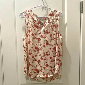 NEW…41 Hawthorn Floral Pleated Sleeveless Blouse